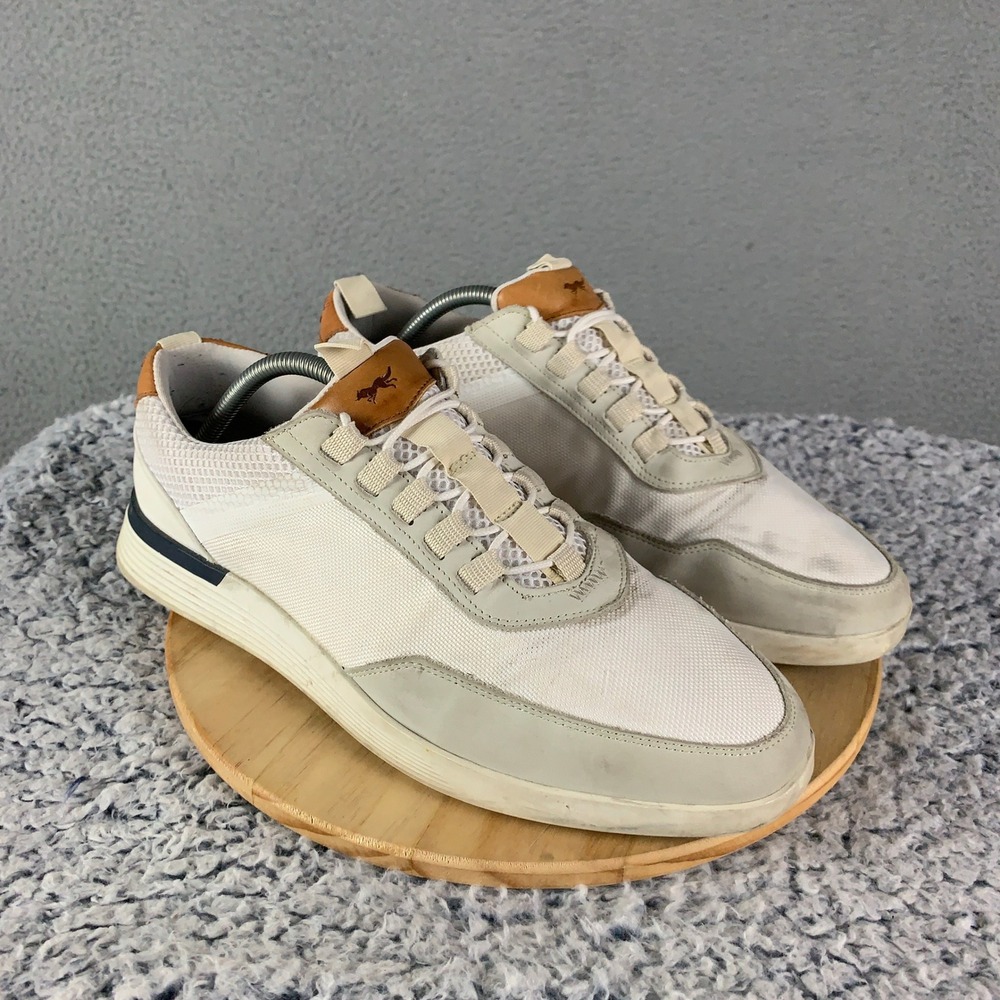 Wolf & Shepherd SwiftKnit Derby Sneakers Mens‎ 10 White Leather Trim Mesh Hybrid